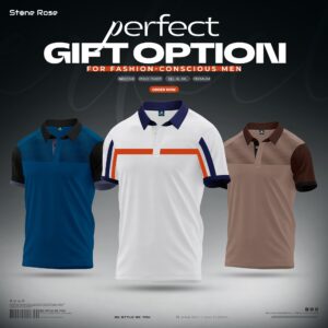 3 Pcs Designer Edition Mesh Fabrics Polo Shirt Combo-25887P