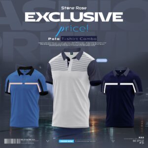 3 Pcs Designer Edition Mesh Fabrics Polo Shirt Combo-25888P