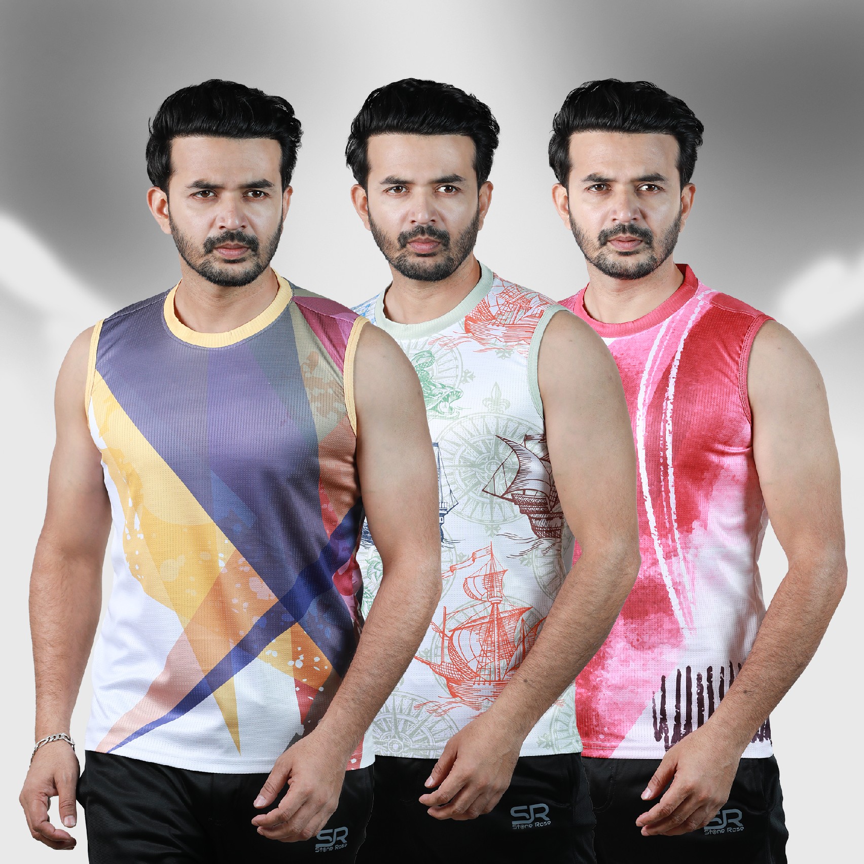 03 Pcs Premium Sublimation Printed Tank Top For Men-26199T